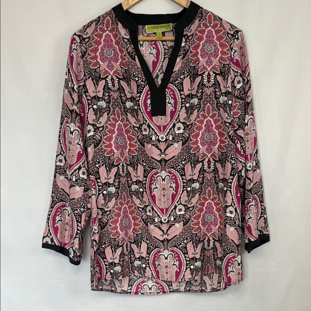 Singrid Olsen Women’s Vintage Silk Paisley Mosaic Top - Size XS - Picture 2 of 8